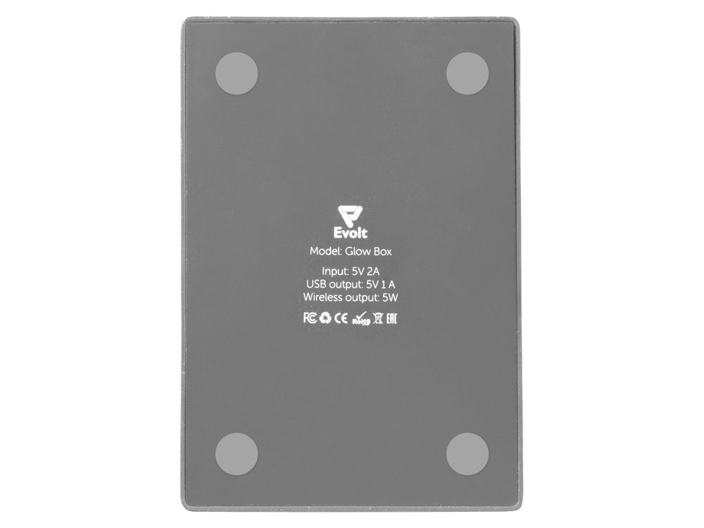 Беспроводная зарядка-подставка с подсветкой "Glow box", серый-8
