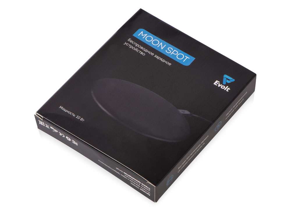 Беспроводное зарядное устройство с подсветкой логотипа "Moon spot", 10 Вт, soft-touch-8
