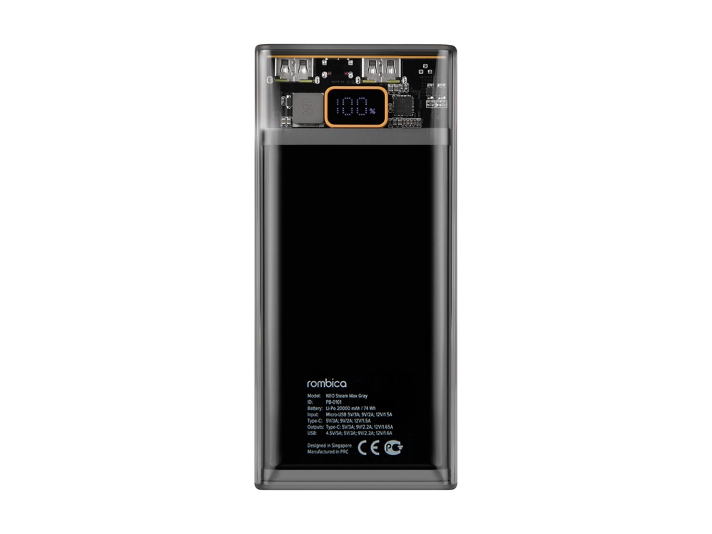 Внешний аккумулятор Rombica NEO Steam Max Gray-1