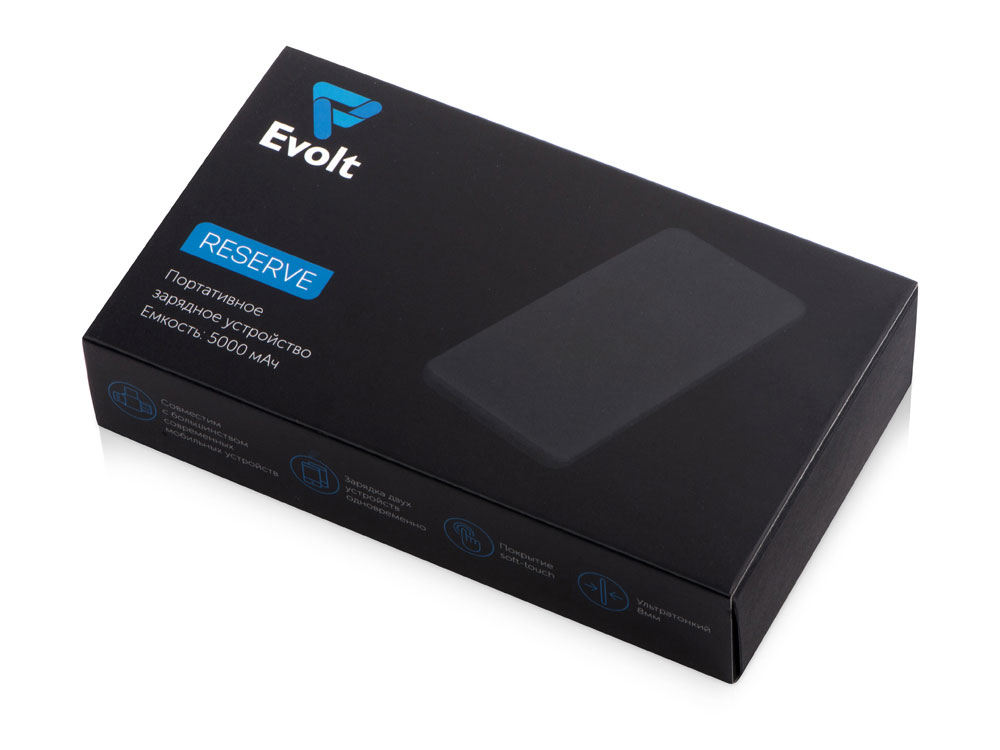 Портативное зарядное устройство «Reserve» с USB Type-C, 5000 mAh, красный-9