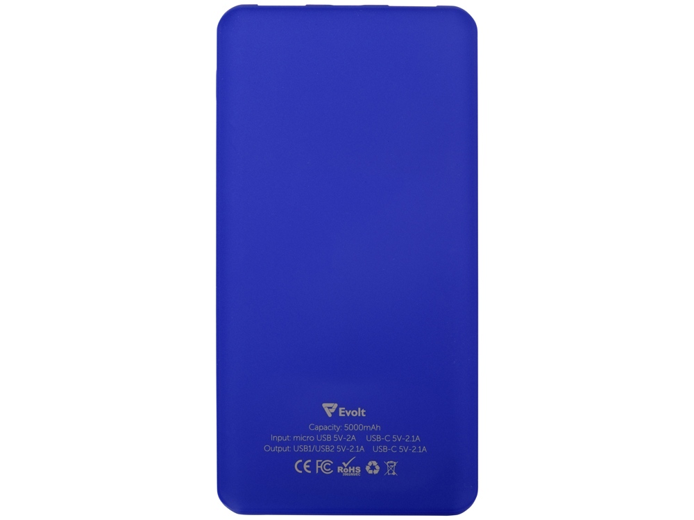 Портативное зарядное устройство «Reserve» с USB Type-C, 5000 mAh, синий-2