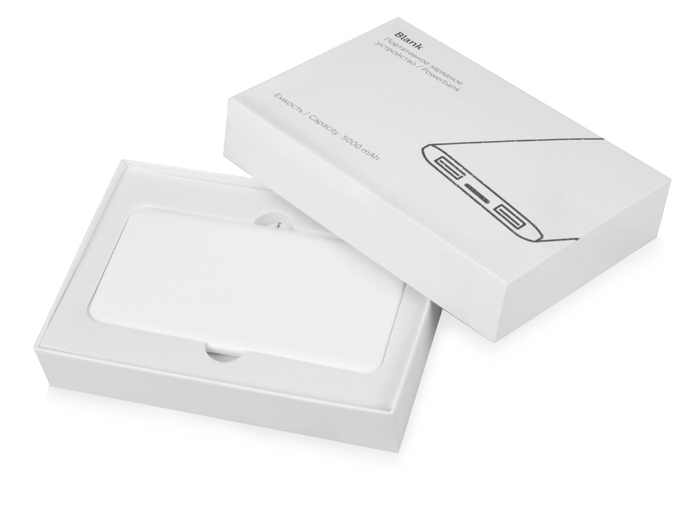 Портативное зарядное устройство «Blank» с USB Type-C, 5000 mAh, белый-8