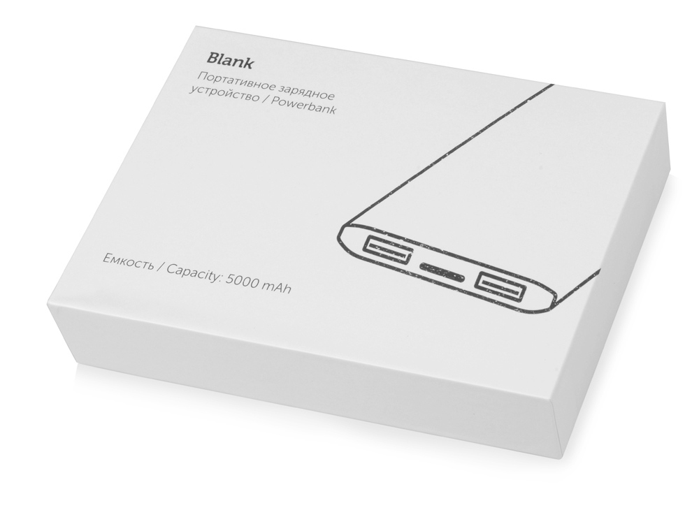 Портативное зарядное устройство «Blank» с USB Type-C, 5000 mAh, белый-9