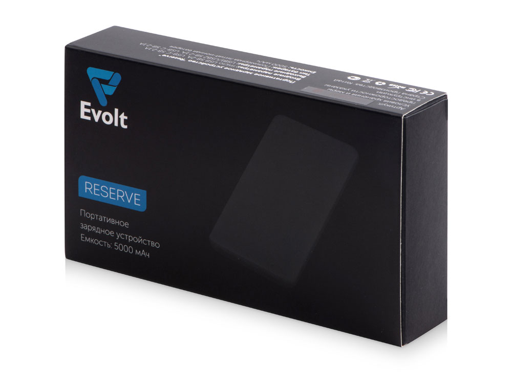Портативное зарядное устройство «Reserve» с USB Type-C, 5000 mAh, черный-6