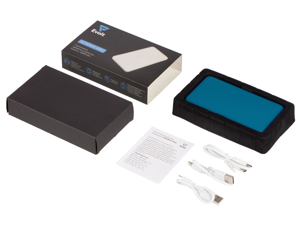 Внешний аккумулятор "Reserve Pro", 10 000 mah, индиго-8