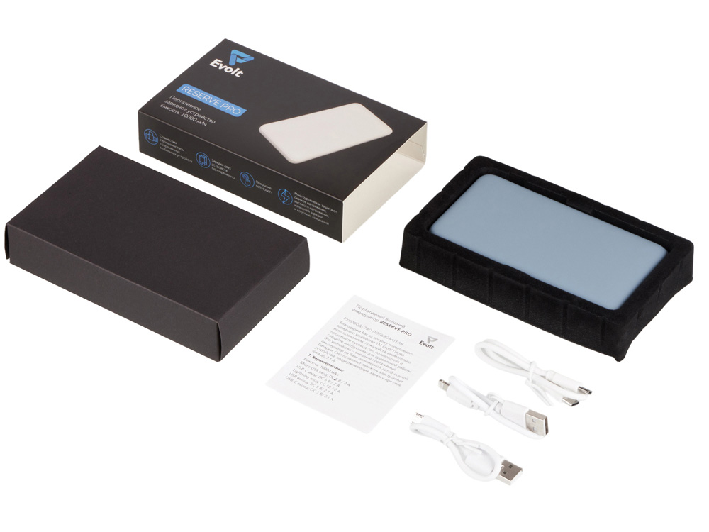 Внешний аккумулятор "Reserve Pro", 10 000 mah, антрацит-8