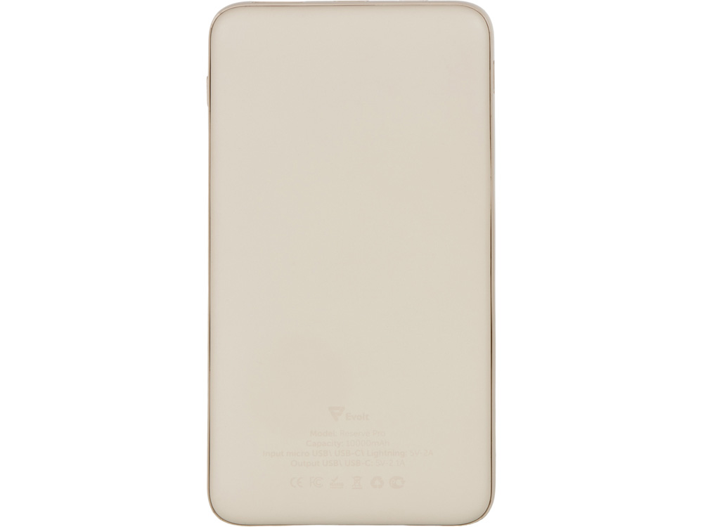 Внешний аккумулятор "Reserve Pro", 10 000 mah, бежевый-3