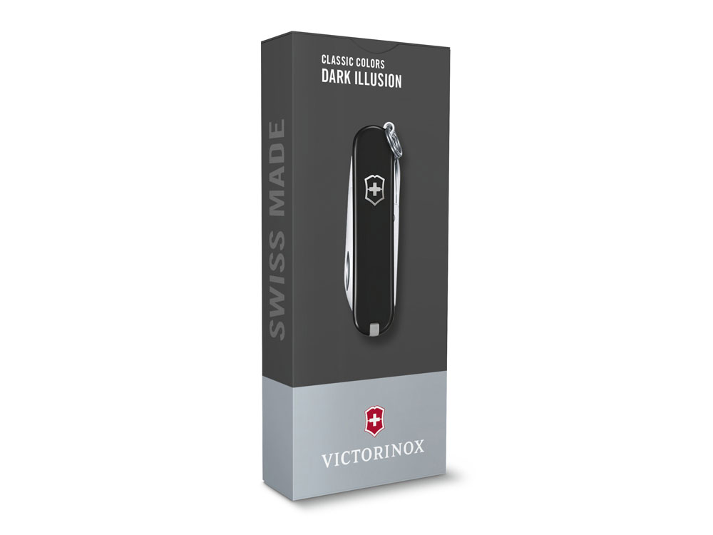 Нож-брелок VICTORINOX Classic SD Colors "Dark Illusion", 58 мм, 7 функций, чёрный-3