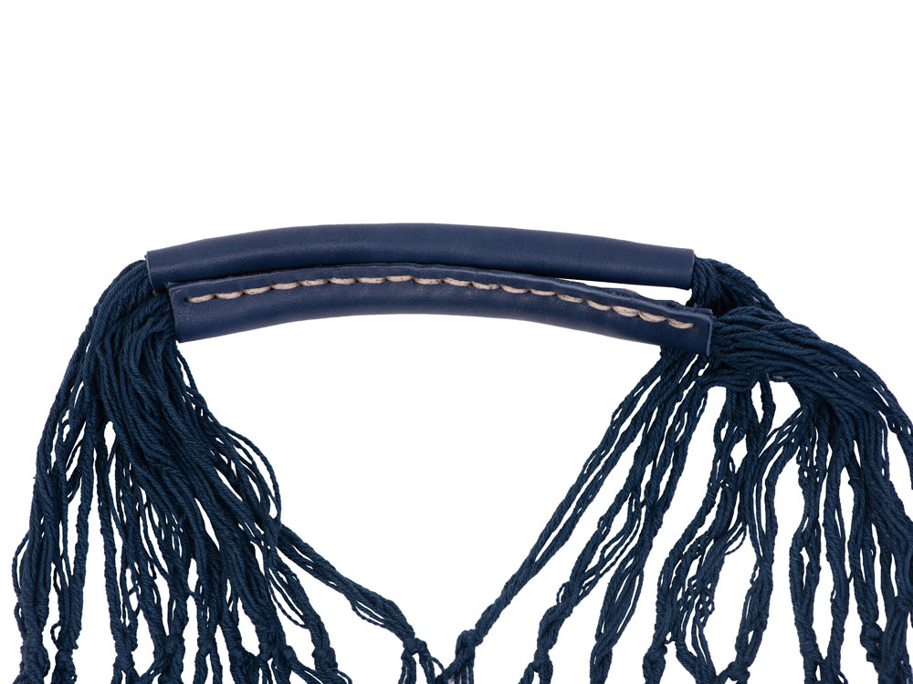 Авоська Dream М "old style" 15 литров с кожаными ручками, темно-синий-1