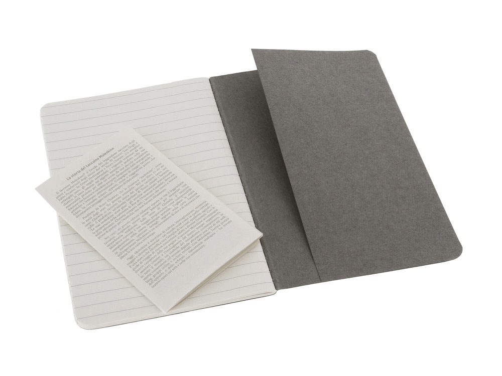 Записная книжка Moleskine Cahier (в линейку, 3 шт.), Pocket (9х14см), серый-3
