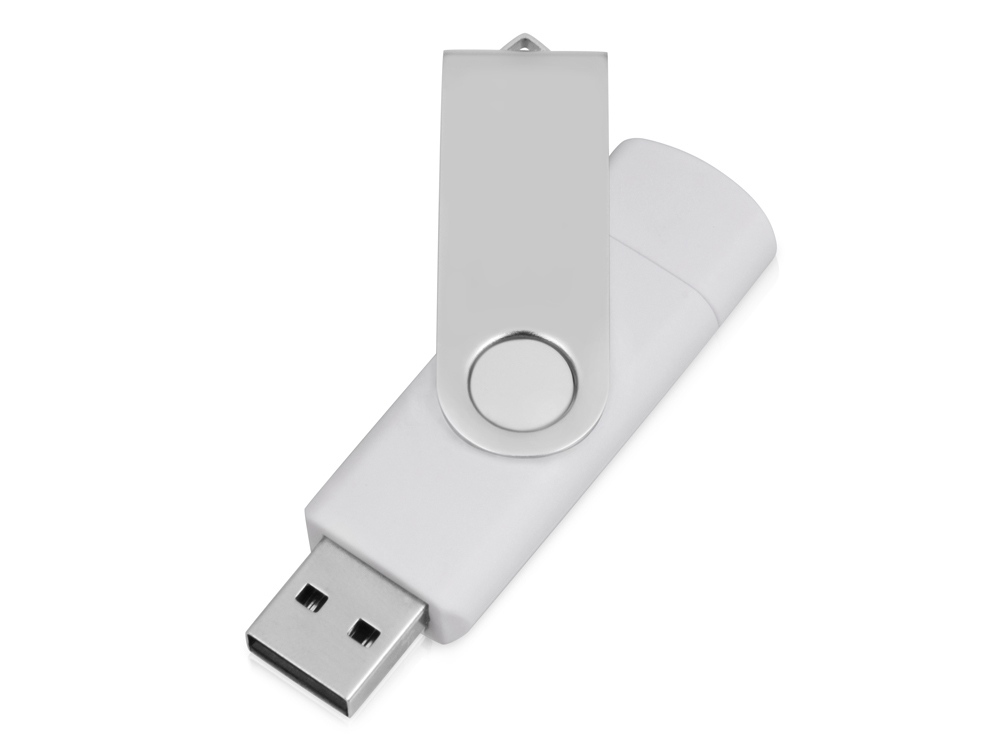 USB/micro USB-флешка 2.0 на 16 Гб «Квебек OTG», белый-1