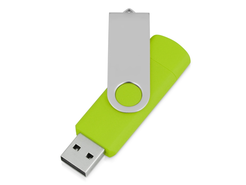 USB/micro USB-флешка 2.0 на 16 Гб «Квебек OTG», зеленое яблоко-1