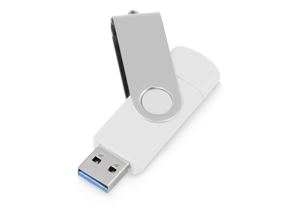 USB3.0/USB Type-C флешка на 16 Гб «Квебек C», белый-1