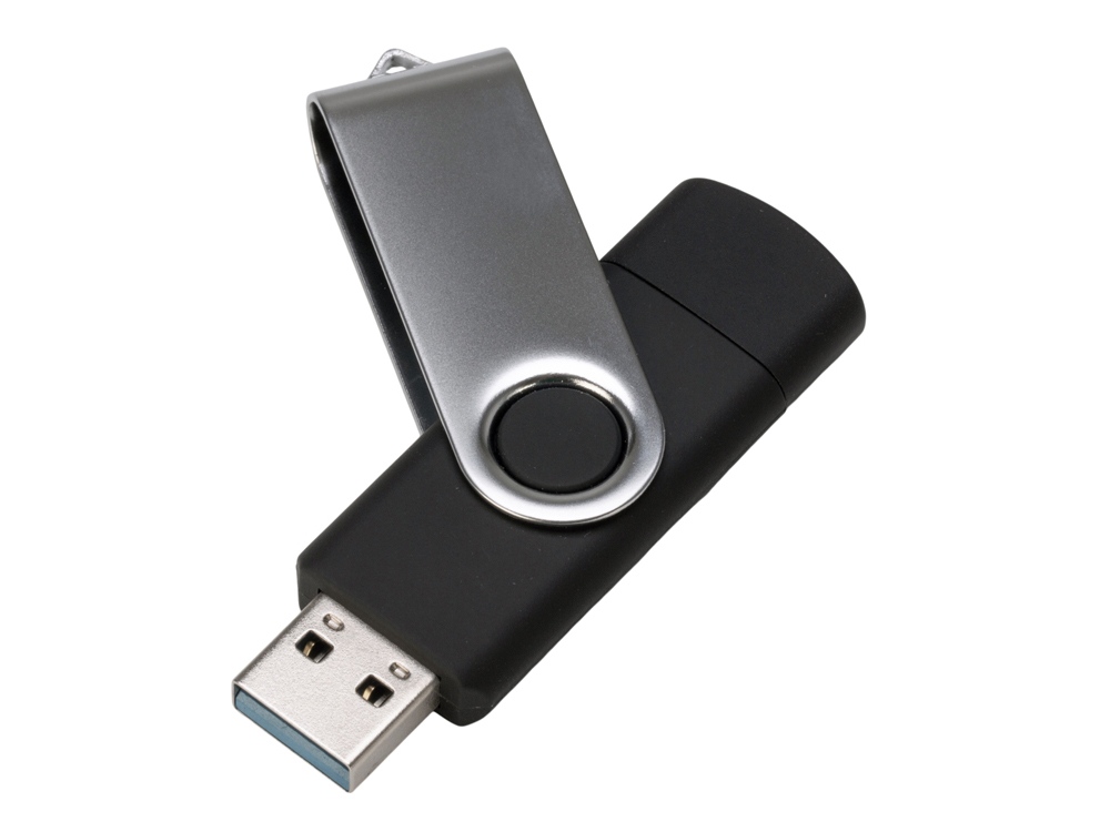 USB3.0/USB Type-C флешка на 32 Гб «Квебек C», черный-1