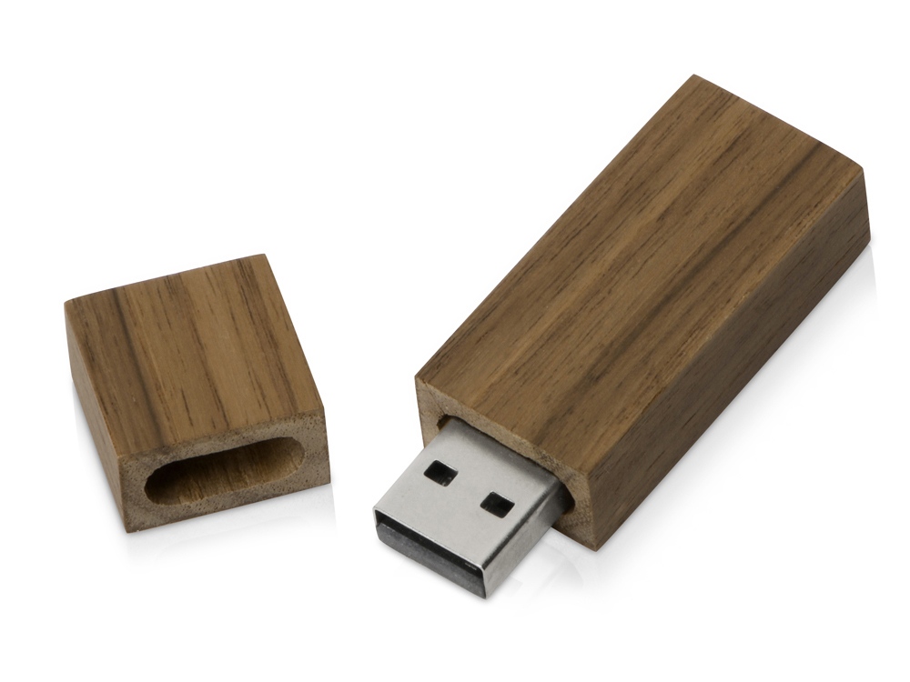Флеш-карта USB 2.0 16 Gb «Woody» с магнитным колпачком, темное дерево-1