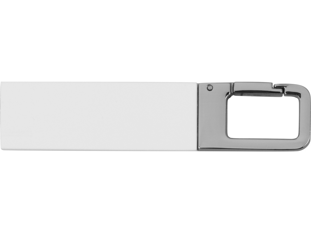 Флеш-карта USB 2.0 16 Gb с карабином "Hook", белый/серебристый-1