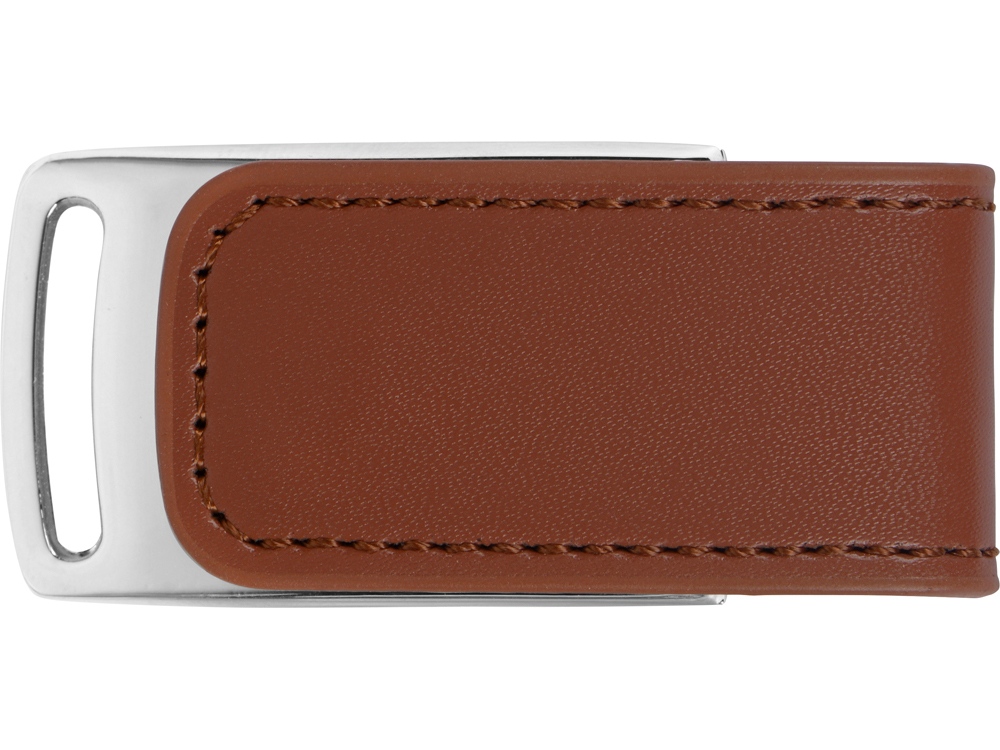 Флеш-карта USB 2.0 16 Gb с магнитным замком "Vigo", светло-коричневый/серебристый-2
