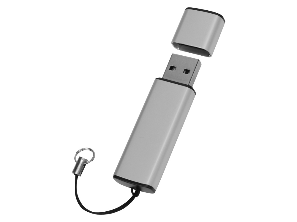 Флеш-карта USB 2.0 16 Gb металлическая с колпачком "Borgir", стальной-1