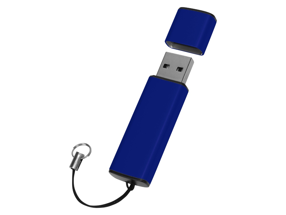 Флеш-карта USB 2.0 16 Gb металлическая с колпачком "Borgir", темно-синий-1