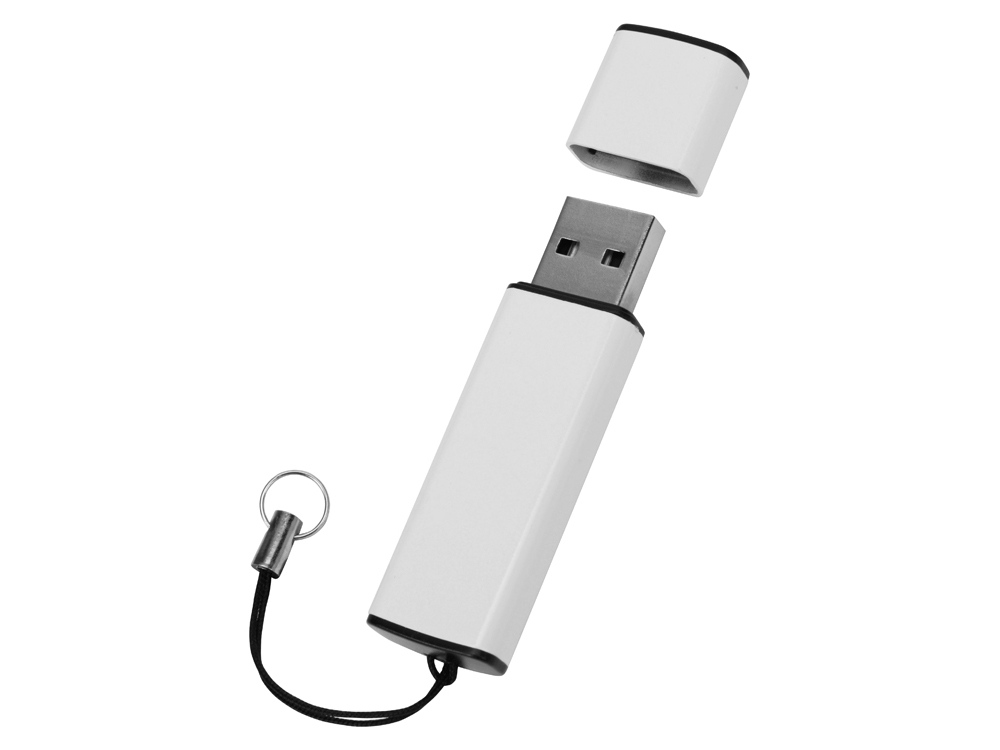 Флеш-карта USB 2.0 16 Gb металлическая с колпачком "Borgir", белый-1