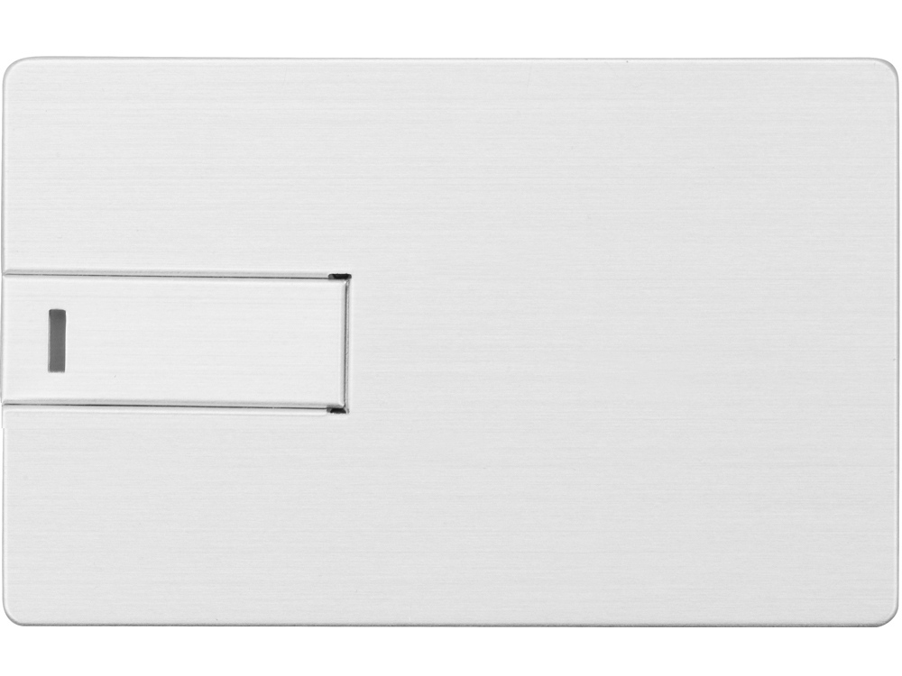 Флеш-карта USB 2.0 16 Gb в виде металлической карты "Card Metal", серебристый-2