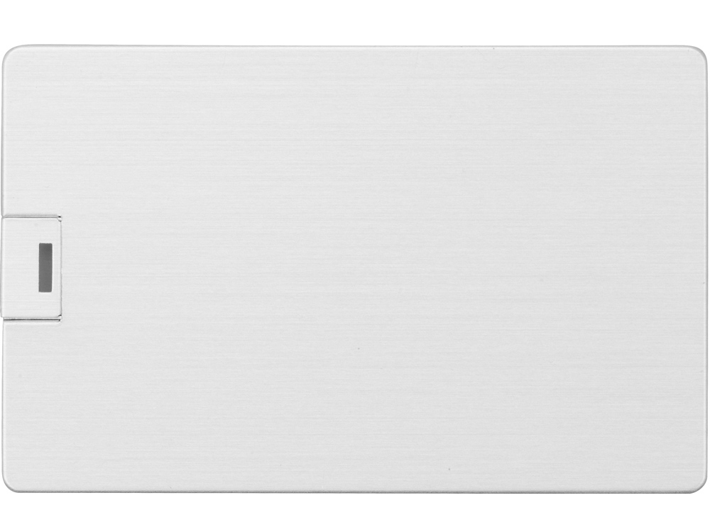 Флеш-карта USB 2.0 16 Gb в виде металлической карты "Card Metal", серебристый-3