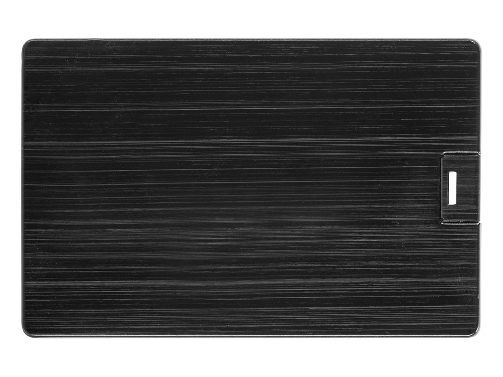 Флеш-карта USB 2.0 16 Gb в виде металлической карты "Card Metal", черный-3