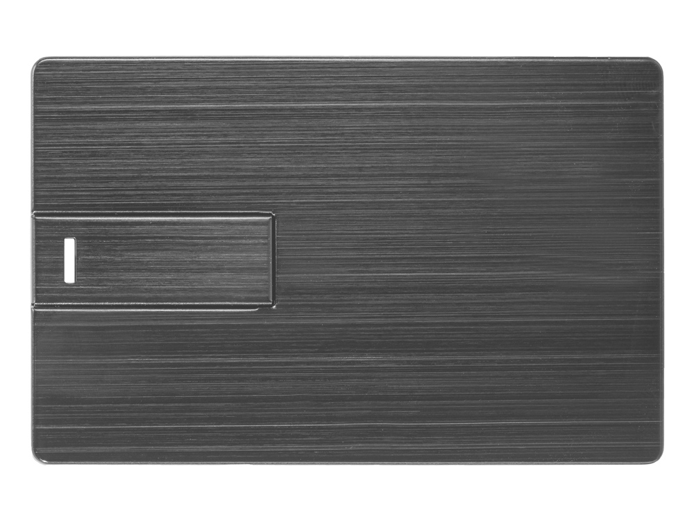 Флеш-карта USB 2.0 16 Gb в виде металлической карты "Card Metal", темно-серый-2