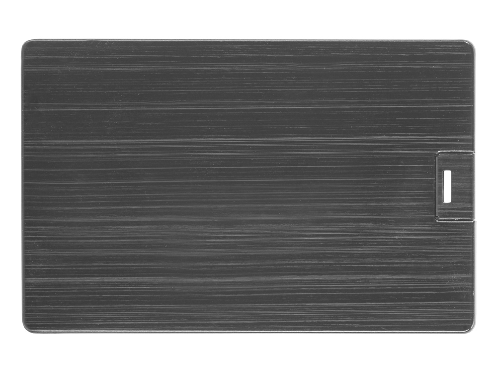 Флеш-карта USB 2.0 16 Gb в виде металлической карты "Card Metal", темно-серый-3
