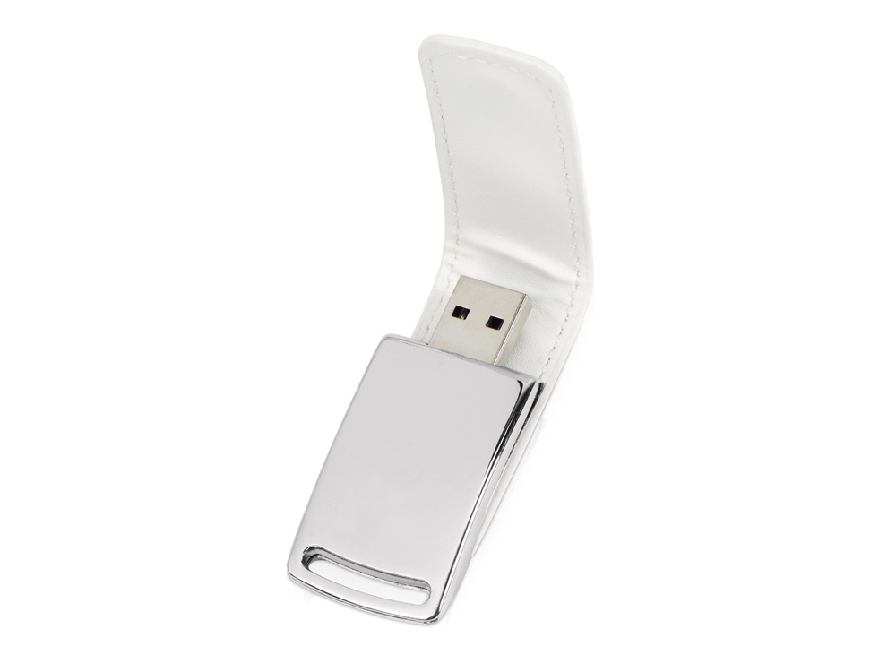 Флеш-карта USB 2.0 16 Gb с магнитным замком "Vigo", белый/серебристый-1