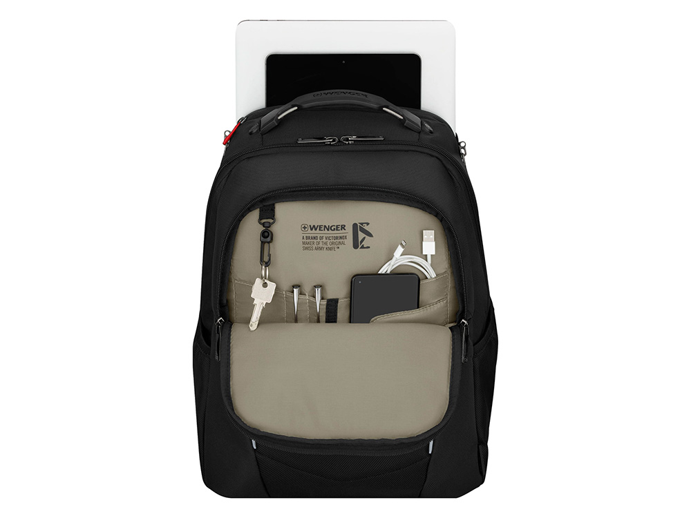 Рюкзак WENGER ALTAIR 15.6", черный, переработанный ПЭТ/Полиэстер, 32х21х44 см, 22 л.-3