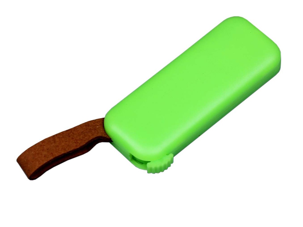 USB-флешка промо на 32 Гб прямоугольной формы, выдвижной механизм, зеленый-1