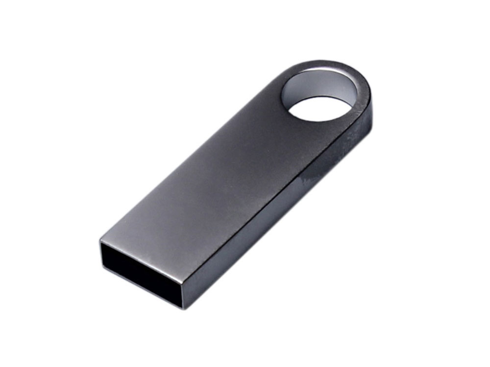 USB 2.0-флешка на 128 Гб с мини чипом и круглым отверстием, серебристый-1
