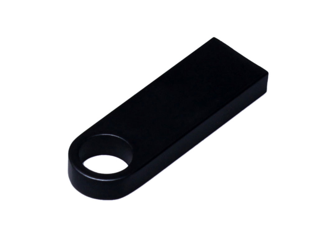 USB 2.0-флешка на 128 Гб с мини чипом и круглым отверстием, черный-2