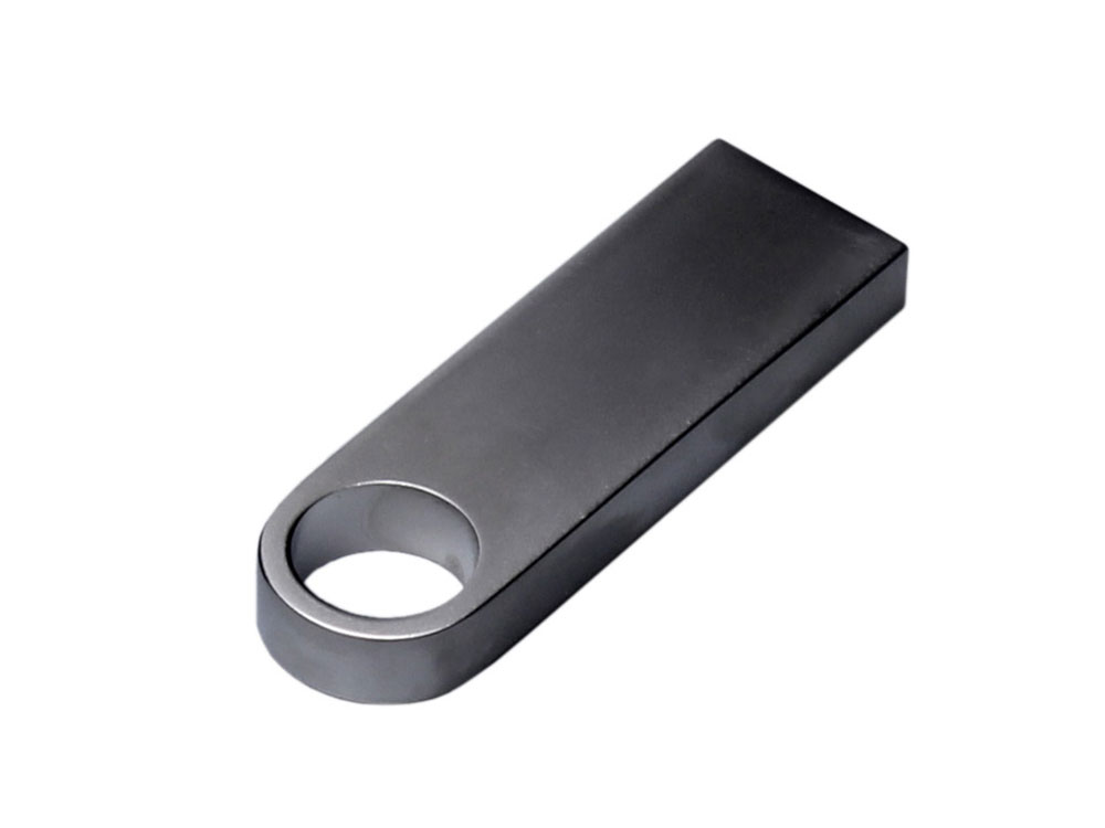 USB 2.0-флешка на 512 Мбайт с мини чипом и круглым отверстием, серебристый-2