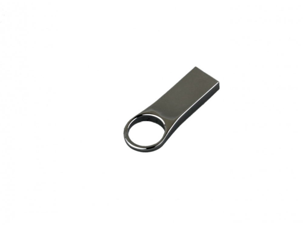 USB-флешка на 64 ГБ с мини чипом, компактный дизайн с большим круглым отверстием., серебро-1