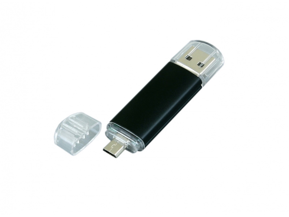 USB-флешка на 64 ГБ.c дополнительным разъемом Micro USB, черный-1
