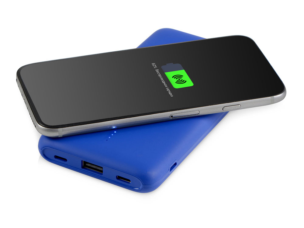 Внешний беспроводной аккумулятор с подсветкой лого «Reserve X» v.2, 8000 mAh, ярко-синий-2