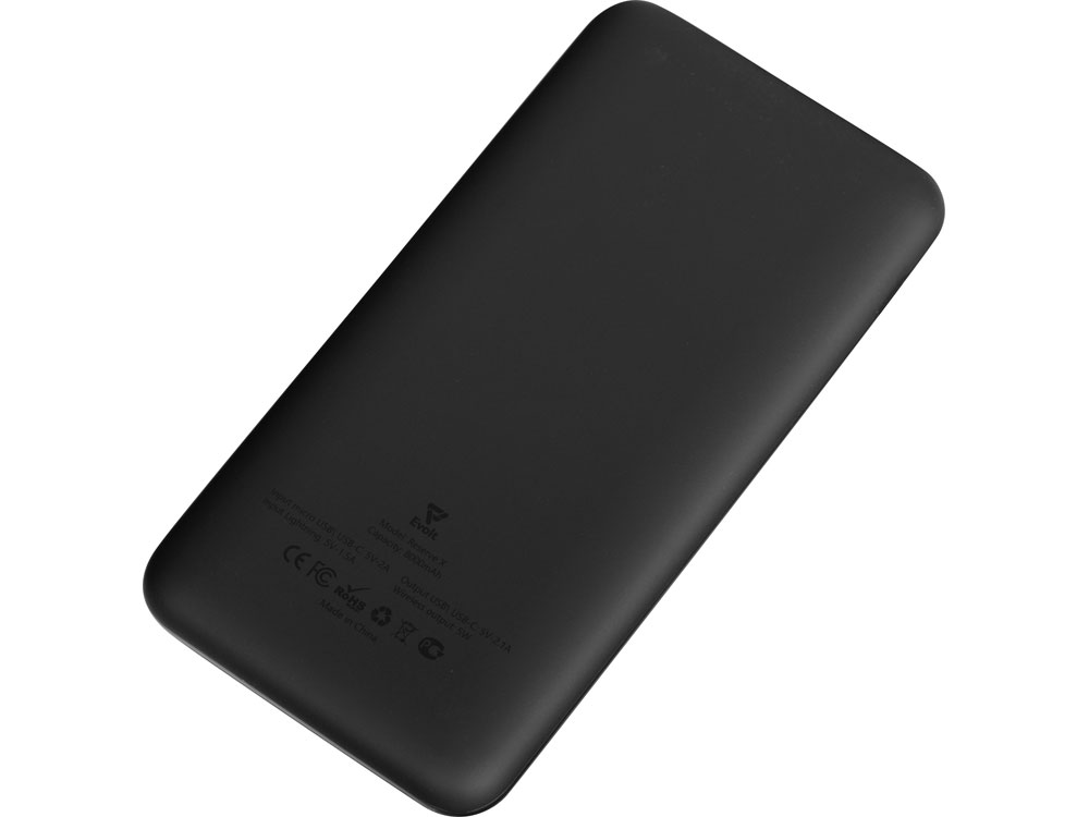 Внешний беспроводной аккумулятор с подсветкой лого "Reserve X". 8000 mAh, черный-4