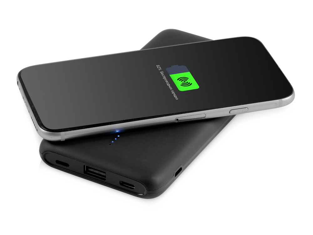 Внешний беспроводной аккумулятор с подсветкой лого «Reserve X» v.2, 8000 mAh, ярко-черный-2