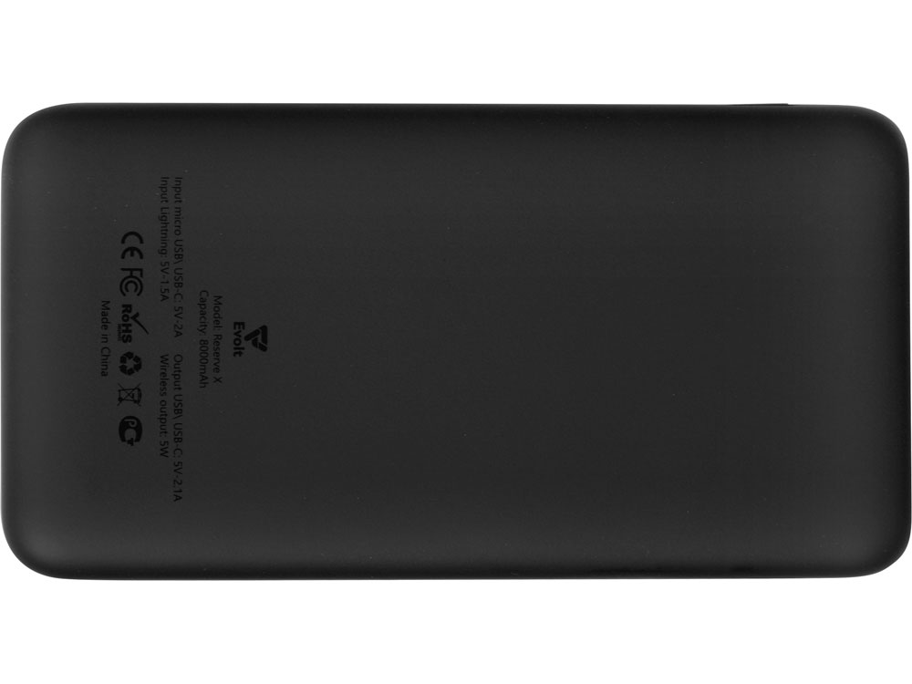 Внешний беспроводной аккумулятор с подсветкой лого «Reserve X» v.2, 8000 mAh, ярко-черный-9