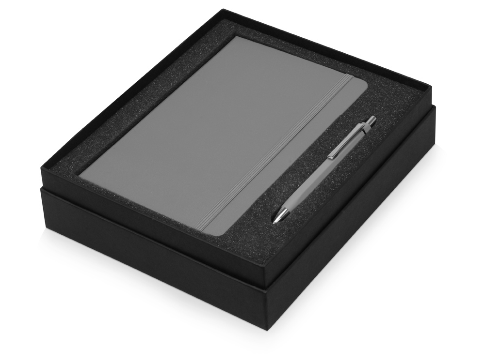 Подарочный набор Moleskine Hemingway с блокнотом А5 и ручкой, серый-1