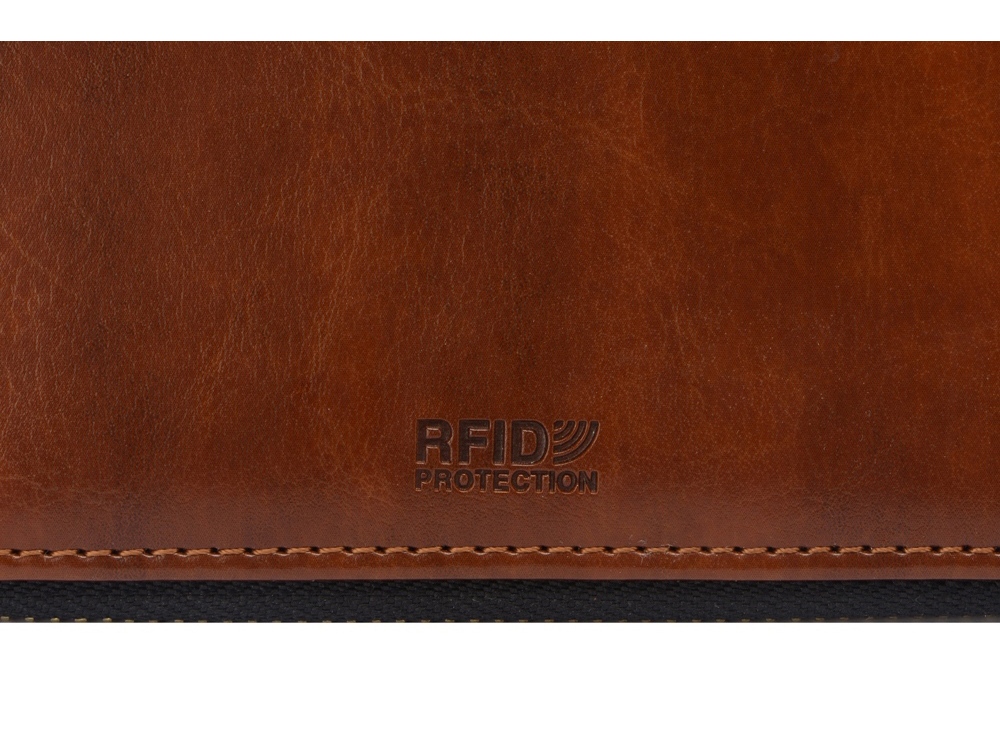 Бизнес-блокнот на молнии А5 «Fabrizio» с RFID защитой и ручкой, коричневый-9