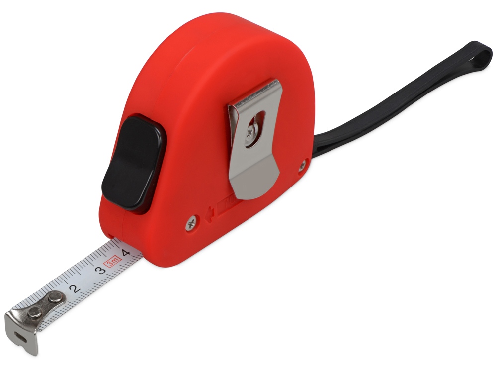 Рулетка 3м "Meter", софт-тач, красный-1