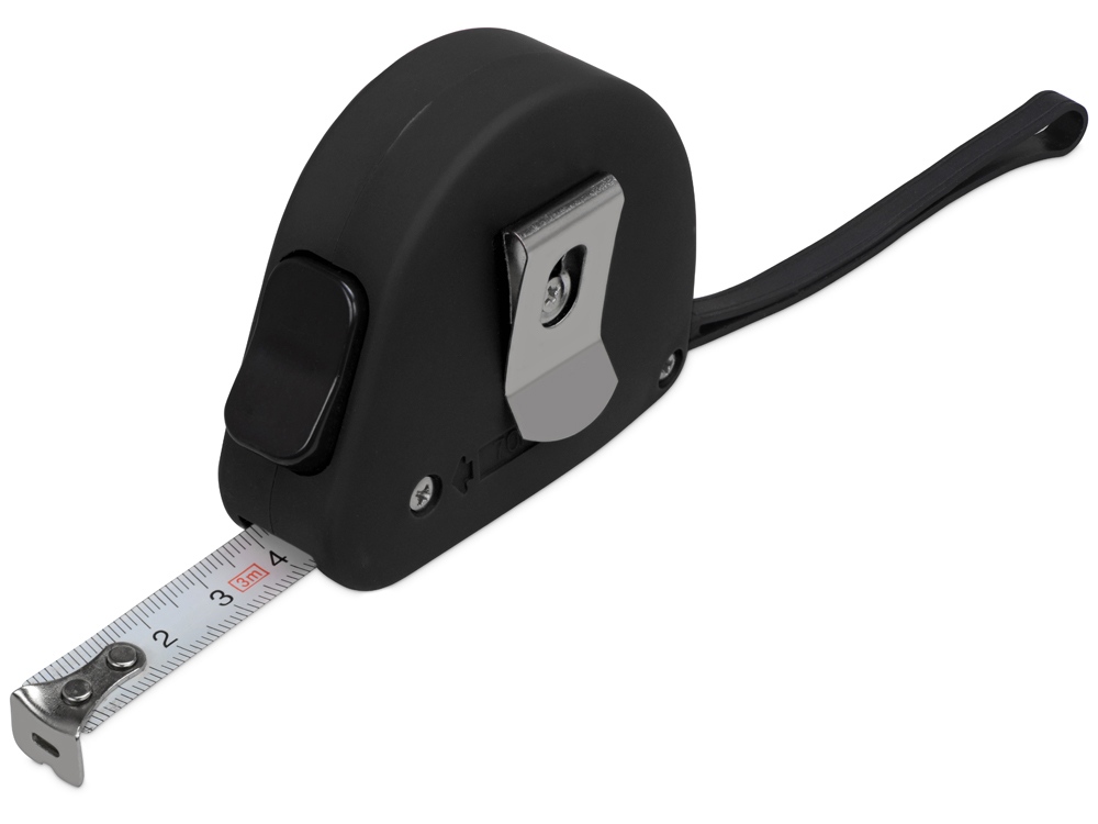 Рулетка 3м "Meter", софт-тач, черный-1