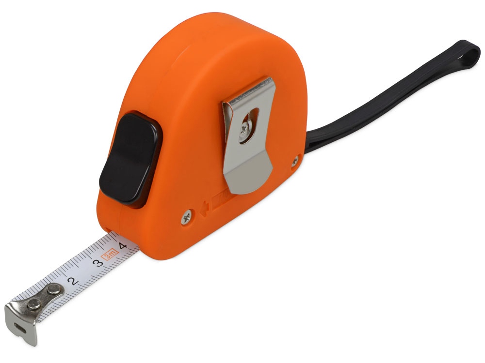 Рулетка 3м "Meter", софт-тач, оранжевый-1