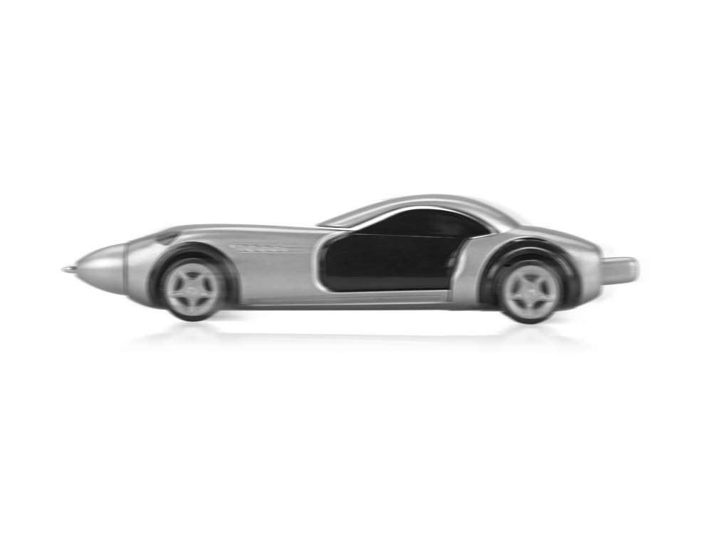 Ручка шариковая «Сан-Марино» в форме автомобиля с открывающимися дверями и инерционным механизмом движения, серебристая-3