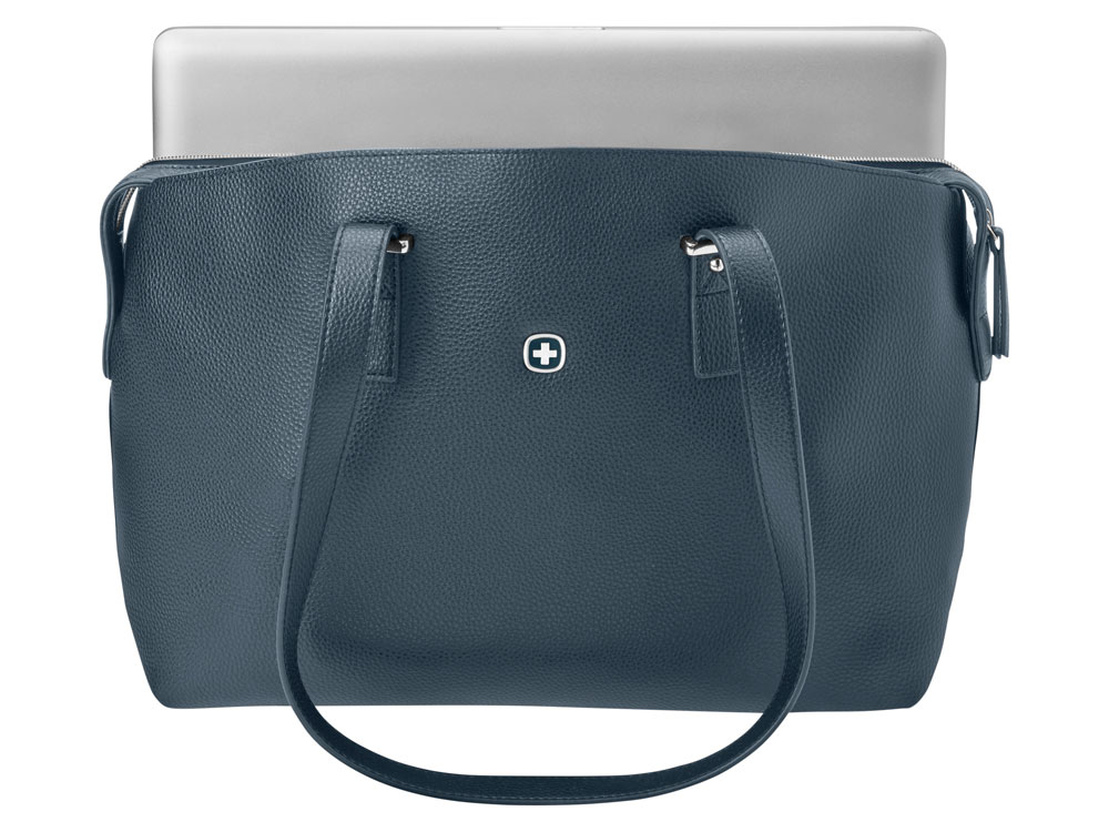 Сумка женская WENGER RosaElli с карманом для ноутбука 14", синяя, полиэстер, 37 x29x19 см-3