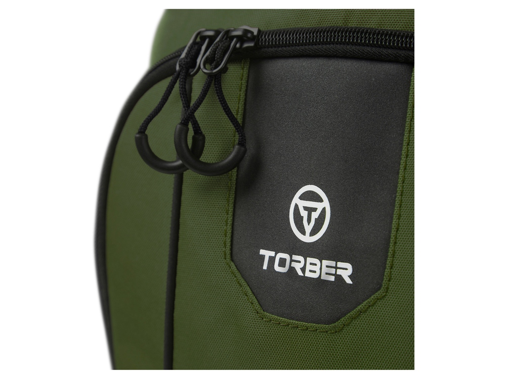 Рюкзак TORBER РАКЕТА с отделением для ноутбука 15,6", зеленый, полиэстер 600D, 46 х 30 x 13 см-2