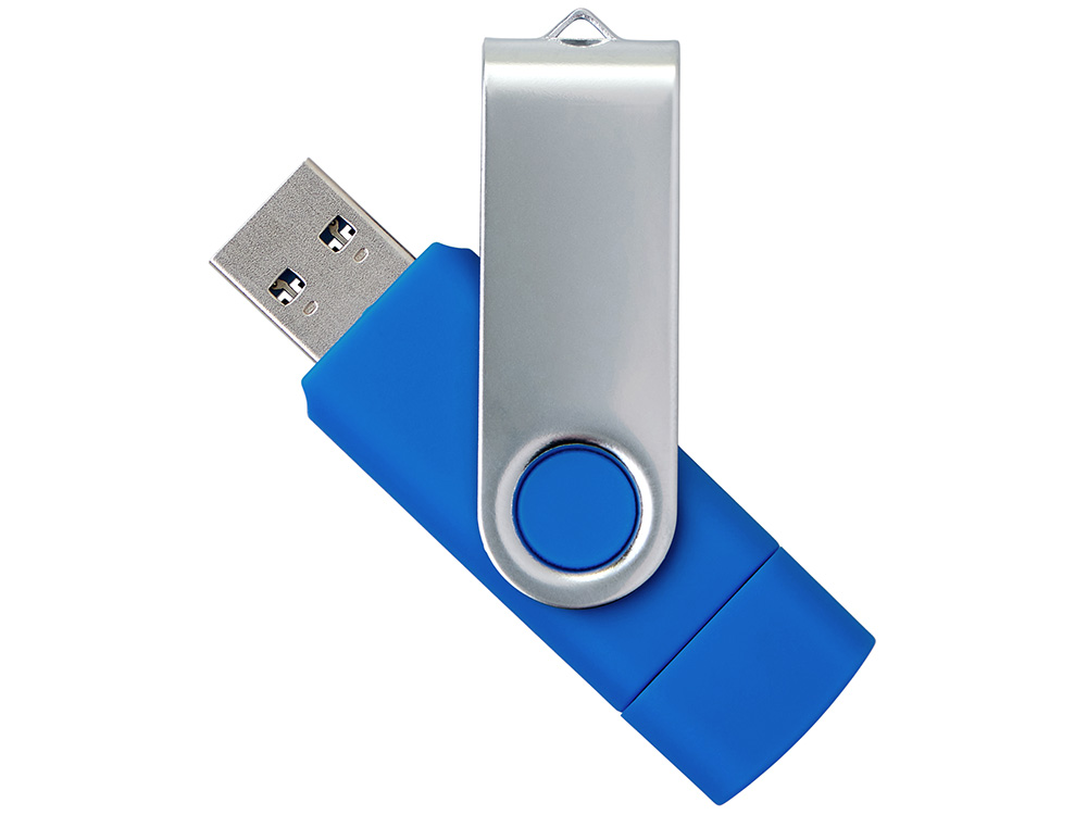 USB3.0/USB Type-C флешка на 16 Гб «Квебек C», синий-1